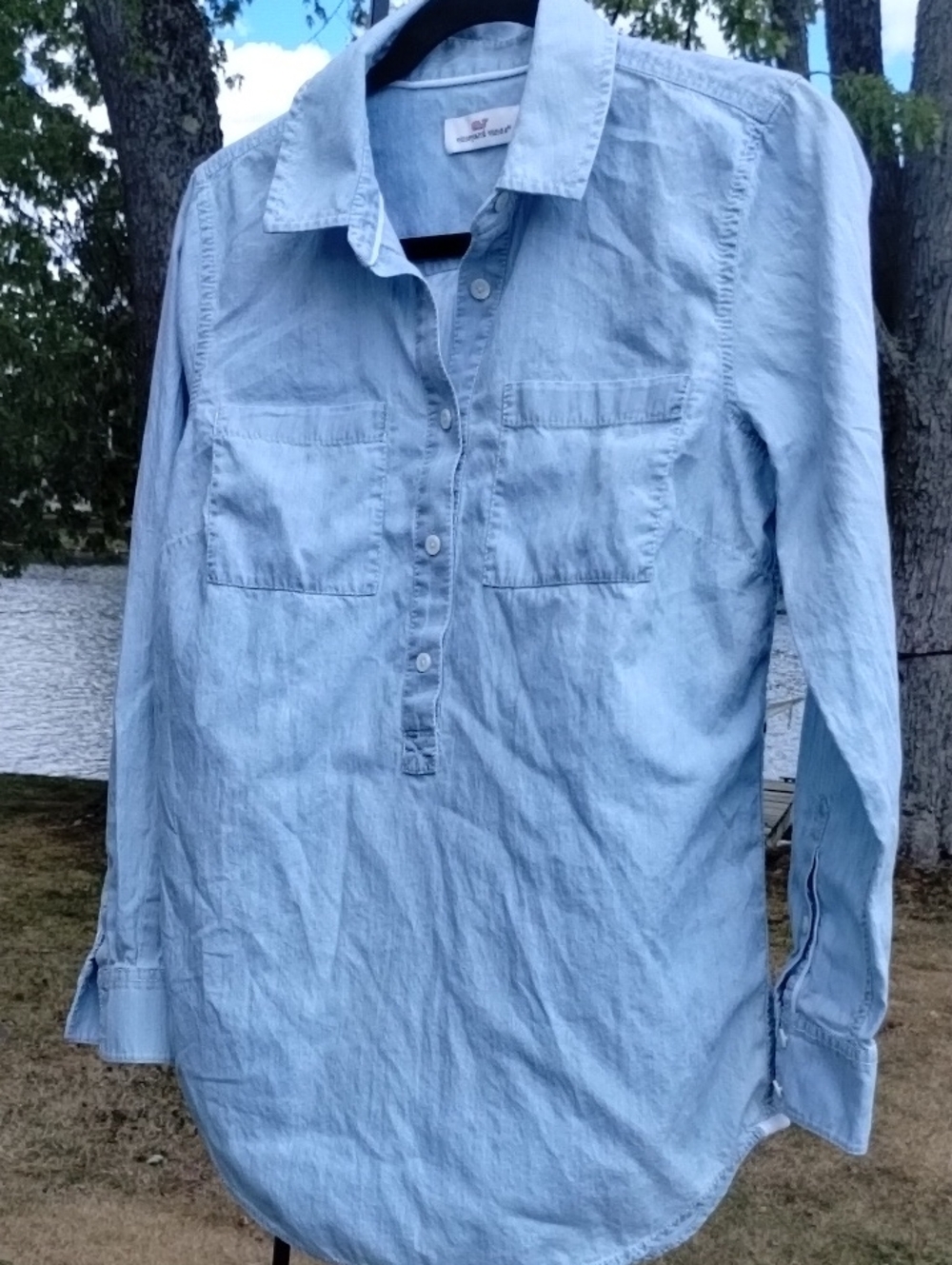 Vineyard Vines Light Blue Women's Long-Sleeve Button-Down  Shirt
